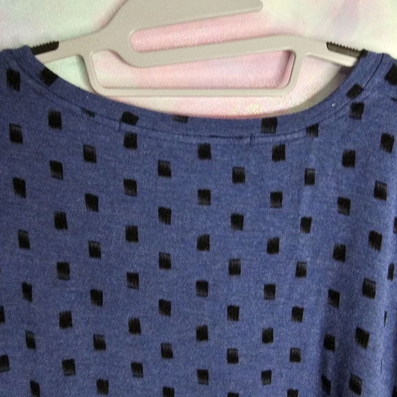 Kensie Women's Blue & Black Dot Print Long-Sleeved Top Size XL - Picture 8 of 11